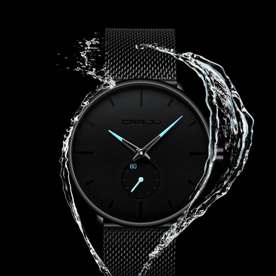 Men's Minimalist Quartz Wristwatch with Hardlex Crystal & Water Resistance for Business Casual Everyday Wear