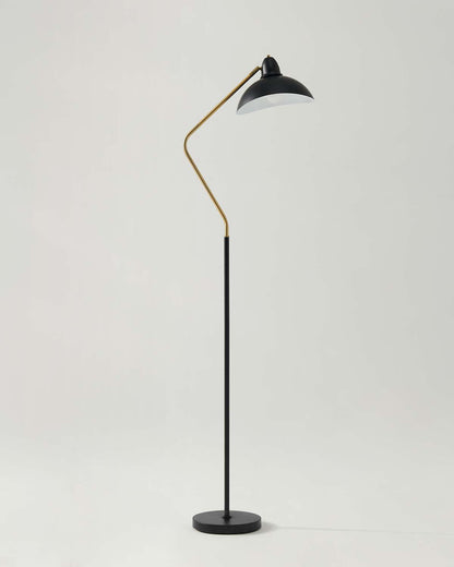 Adjustable Arc Floor Lamp with Pivoting Shade Black Gold 68 in Tall for Reading Nook Living Room Bedroom Study Office Modern Standing Task L