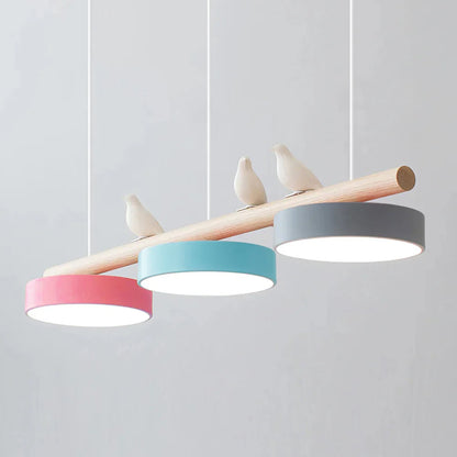 Bird Pendant Light with Adjustable Sculpture – Metal Wood Resin Modern Ceiling Lighting for Living Room Bedroom Dining Room – Dimmable LED