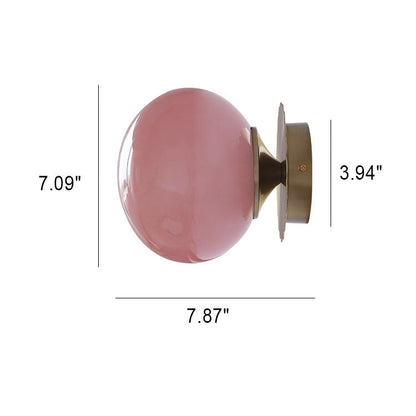 Metal & Glass Sconce Fixture 7 in Pink Beige White E26 Socket for Bedroom Office Hallway Ambient Task Lighting