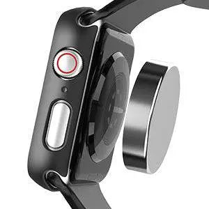 Reinforced Metal Armor Shell with Built-In Hardened Glass Display Shield for 40mm & 44mm Series 4/5/6, 38mm & 42mm Series 1/2/3
