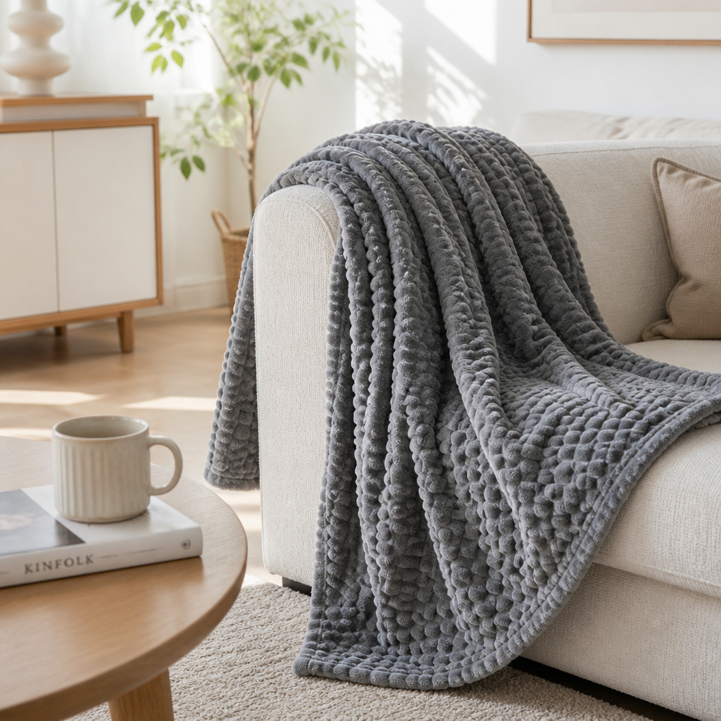 SCANDIVEIL – Couverture en microfibre pour une chaleur intérieure douce