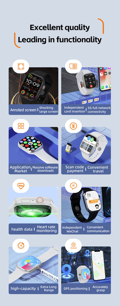 VWAR S9 | 4G Smartwatch with AMOLED Display & Retractable Camera | Enhanced Connectivity for Everyday Use