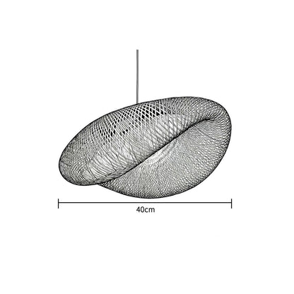 Élégance naturelle | Suspension en rotin à hauteur réglable | Design en bambou organique pour un éclairage de cuisine chaleureux