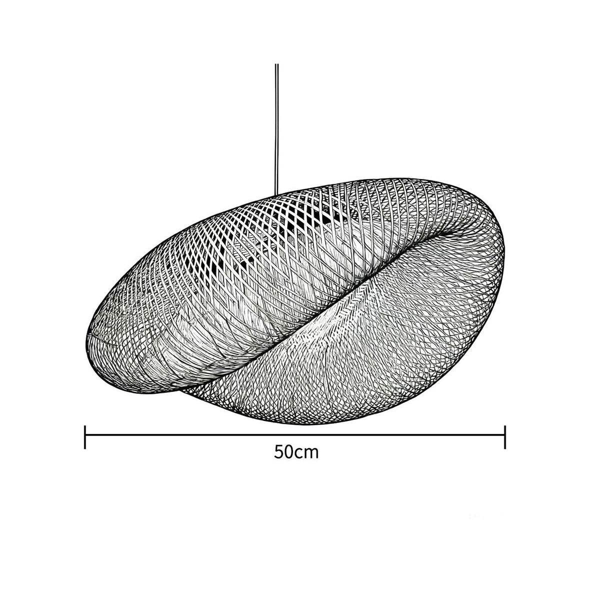 Élégance naturelle | Suspension en rotin à hauteur réglable | Design en bambou organique pour un éclairage de cuisine chaleureux