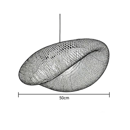 Élégance naturelle | Suspension en rotin à hauteur réglable | Design en bambou organique pour un éclairage de cuisine chaleureux
