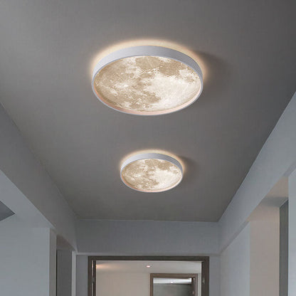 LED Flush Mount Ceiling Fixture with Remote Control - Acrylic Disc Overhead Panel for Bedroom, Kitchen, Hallway