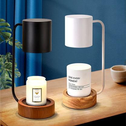 Modern Wood & Metal Desk Lamp with Adjustable Brightness for Bedroom & Home Office