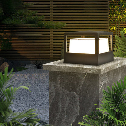 Compact Modern Black Aluminum LED Yard Light for Pathways, Gardens & Fences – Hardwired Outdoor Cylinder Fixture