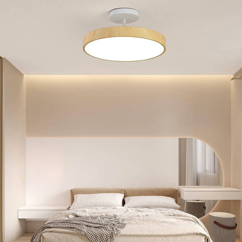 Close-to-Ceiling LED Fixture 12-Inch Iron Round Low-Profile for Hallways Bedrooms Kitchens Entryways Modern Dimmable 3000K-5000K