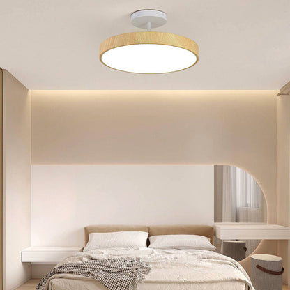 Close-to-Ceiling LED Fixture 12-Inch Iron Round Low-Profile for Hallways Bedrooms Kitchens Entryways Modern Dimmable 3000K-5000K