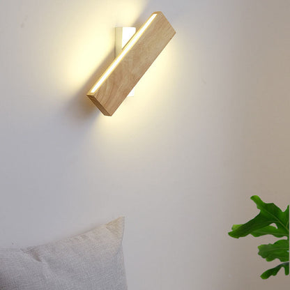 LED Sconce Light 12 Inch Wooden Acrylic Fixture Hallway Bedroom Living Room Hardwired Modern Minimal Décor Ambient Glow 12W 1200 Lumen Inter