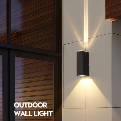 Outdoor LED Sconce Rectangular Aluminum Hardwired 7 in Black for Patio Fence Entryway Modern Exterior Fixture 10W 12W Integrated Bulb Weathe