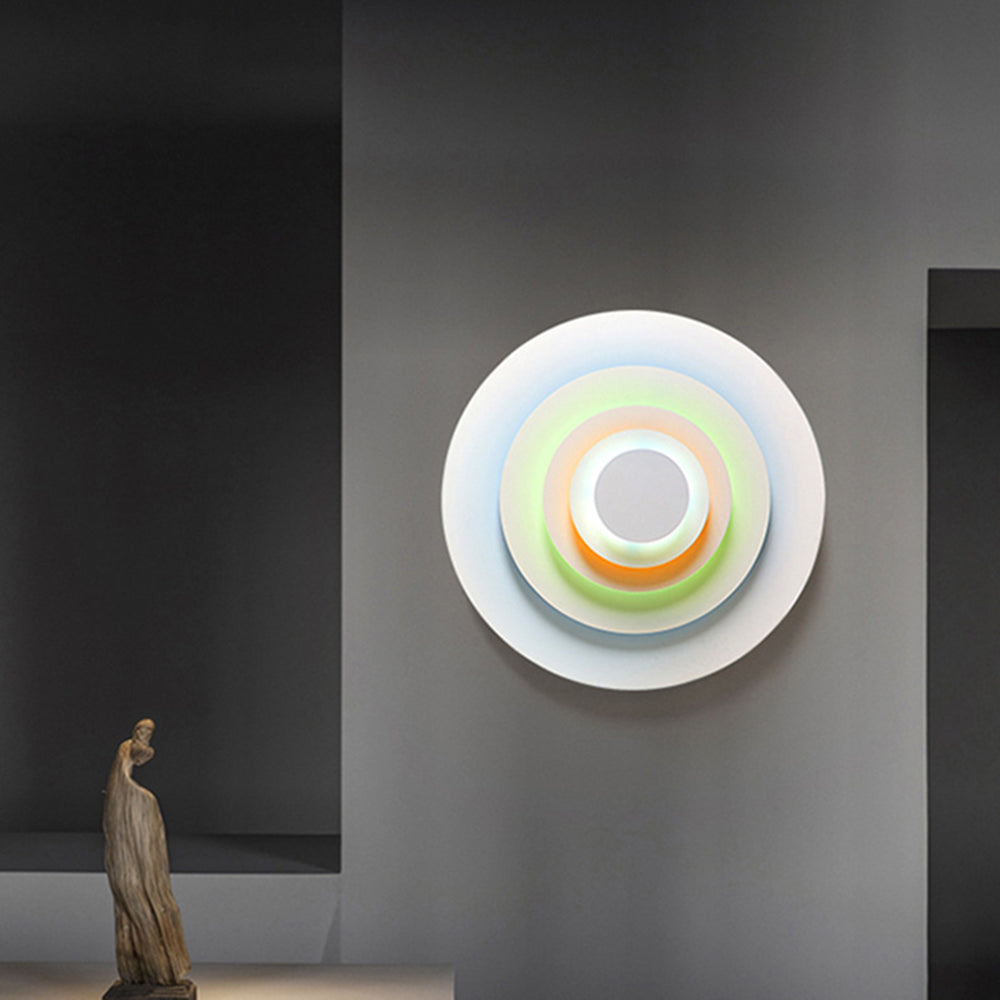 Colorful Round Metal Wall Sconce for Living Room, Bedroom & Dining Room – Modern Indoor Lighting Fixture