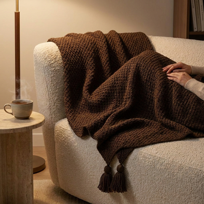 SCANDICREST – Chunky Knit Blanket for Refined Home Comfort
