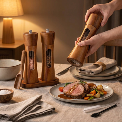 GRINDPEEK – Salt and Pepper Mill with Viewing Window for Convenient Use