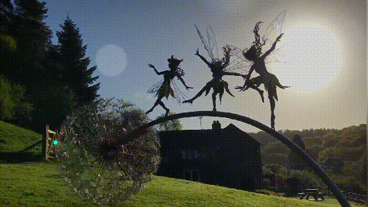 Statues de jardin enchantées | Sculpture de fée dansante en acier | Décoration extérieure féerique pour espaces fantaisistes