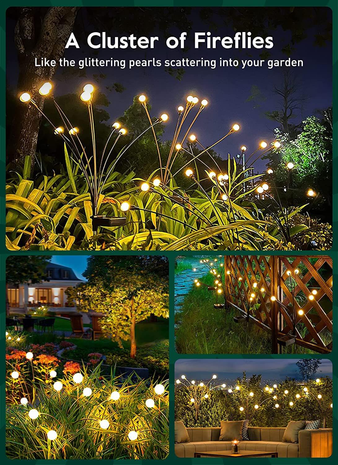 Solar Outdoor Pathway Stake Light White Modern LED Garden Lamp Auto On/Off 6 8 10 LEDs Wireless Walkway Patio Yard Deck Lighting