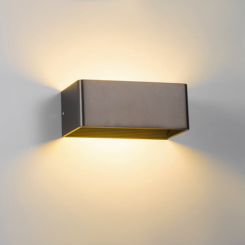 Geometric LED Sconce Aluminum Up Down Accent Light for Hallway Bedroom Living Room Indoor Modern Minimalist Wall Fixture