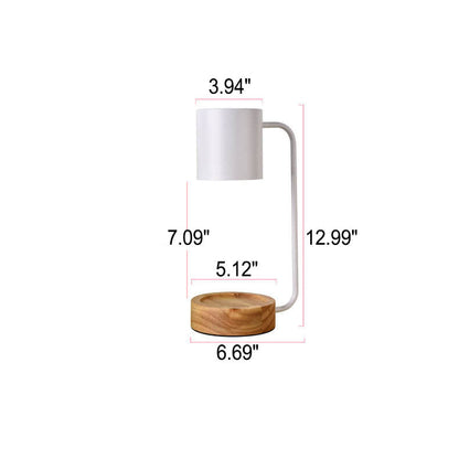 Flameless Scented Wax Warmer Lamp with Wood Base & Dimmable Ambient Light for Bedroom Living Room