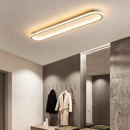Plafonnier LED ovale extra-plat pour couloir, chambre, salon, cuisine, 12-24 pouces, température de couleur réglable, usage intérieur