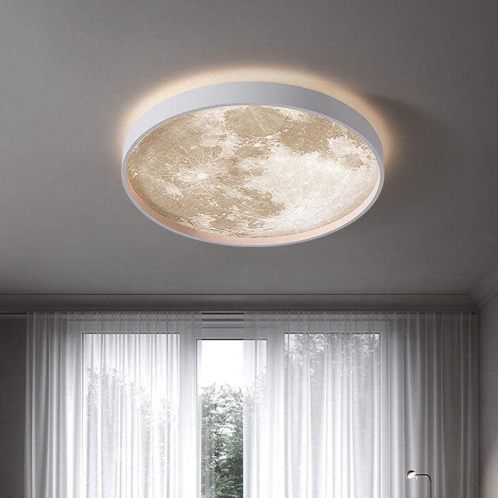LED Flush Mount Ceiling Fixture with Remote Control - Acrylic Disc Overhead Panel for Bedroom, Kitchen, Hallway