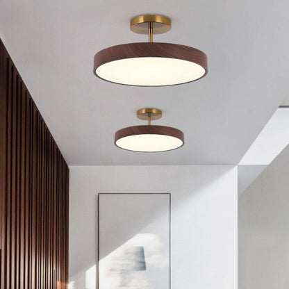 Close-to-Ceiling LED Fixture 12-Inch Iron Round Low-Profile for Hallways Bedrooms Kitchens Entryways Modern Dimmable 3000K-5000K