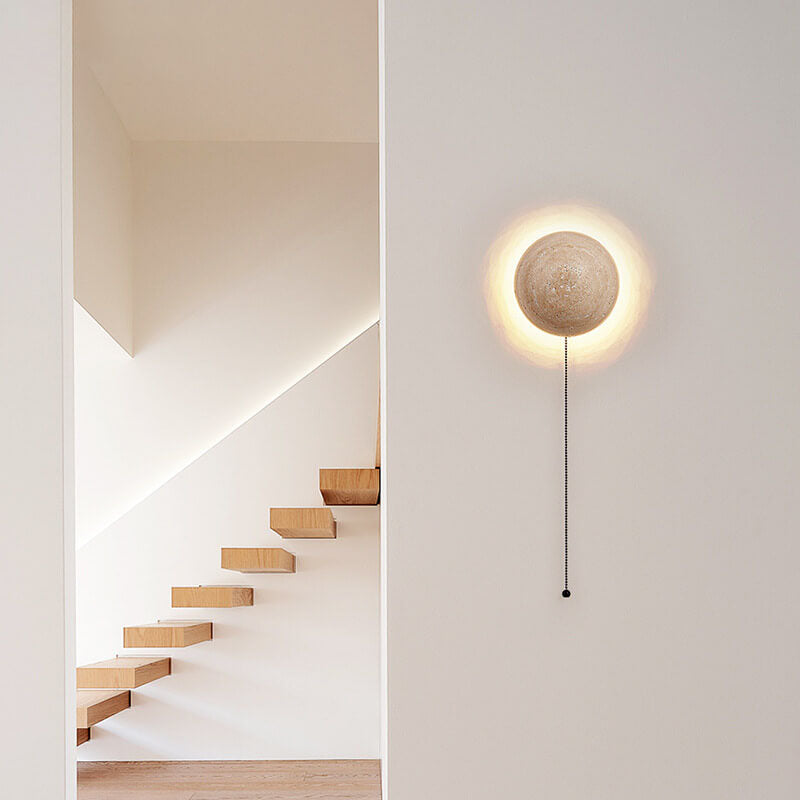 Stone Sconce Hardwired LED 6 inch Square Contemporary Fixture for Bedroom Entryway Lounge Ambient Task Lighting Compact 10 Watt Integrated N