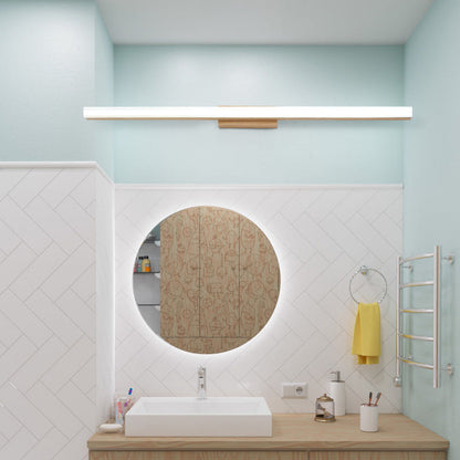 Linear LED Sconce 16W 32-Inch Wood & Acrylic for Vanity Bedroom Hallway Home Office Task Ambient Lighting Modern Hardwired Fixture Low-Profi