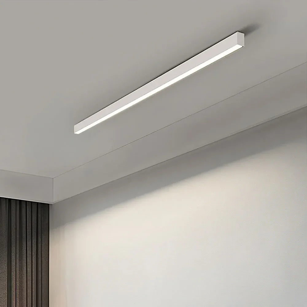 Linear LED Flush Mount Light 47-Inch Contemporary Aluminum Fixture Bedroom Hallway Kitchen Bar Overhead Lighting Slim Profile Low Profile Bl