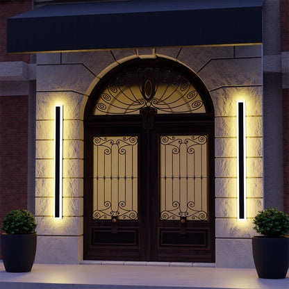 Waterproof Linear LED Outdoor Wall Light Modern Metal Weatherproof Sconce for Garden Patio Entryway Hallway Exterior Porch Walkway IP65