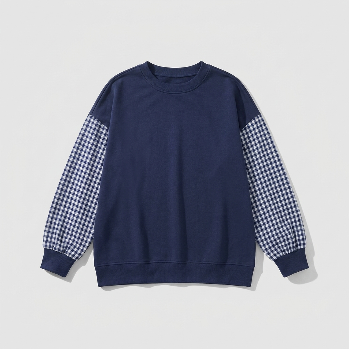 CHECKELLE – Relaxed Patchwork Crew Neck Top