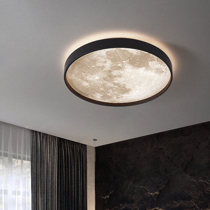 LED Flush Mount Ceiling Fixture with Remote Control - Acrylic Disc Overhead Panel for Bedroom, Kitchen, Hallway