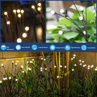 Solar Outdoor Pathway Stake Light White Modern LED Garden Lamp Auto On/Off 6 8 10 LEDs Wireless Walkway Patio Yard Deck Lighting