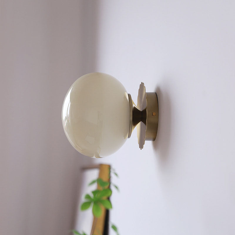 Metal & Glass Sconce Fixture 7 in Pink Beige White E26 Socket for Bedroom Office Hallway Ambient Task Lighting