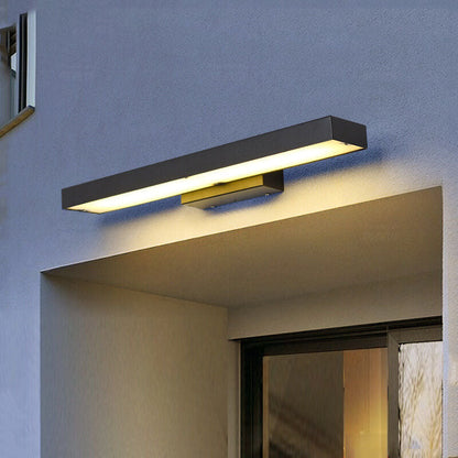 Outdoor Motion Sensor LED Wall Light - Slim Waterproof Porch Sconce for Entryway, Patio & Garage