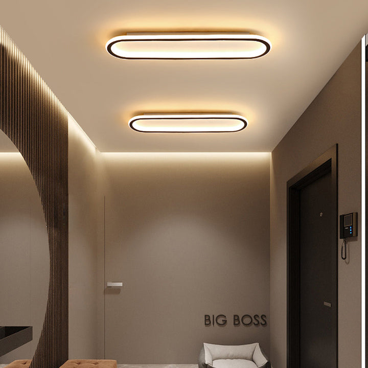Plafonnier LED ovale extra-plat pour couloir, chambre, salon, cuisine, 12-24 pouces, température de couleur réglable, usage intérieur
