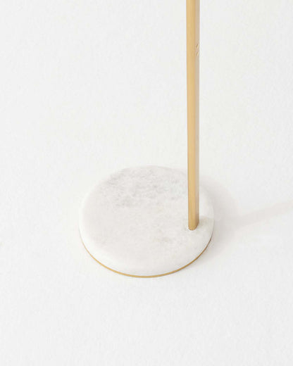Curved Arc Floor Lamp with Marble Base & White Globe Shade 66 inches Tall Brass Accent Standing Light for Living Room Bedroom Reading Nook