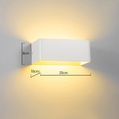 Geometric LED Sconce Aluminum Up Down Accent Light for Hallway Bedroom Living Room Indoor Modern Minimalist Wall Fixture