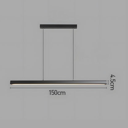 Linear Metal LED Fixture 47 in Black Kitchen Island Overhead Bar Lamp Slim Profile Adjustable Drop Modern Minimalist Style for Dining Room W