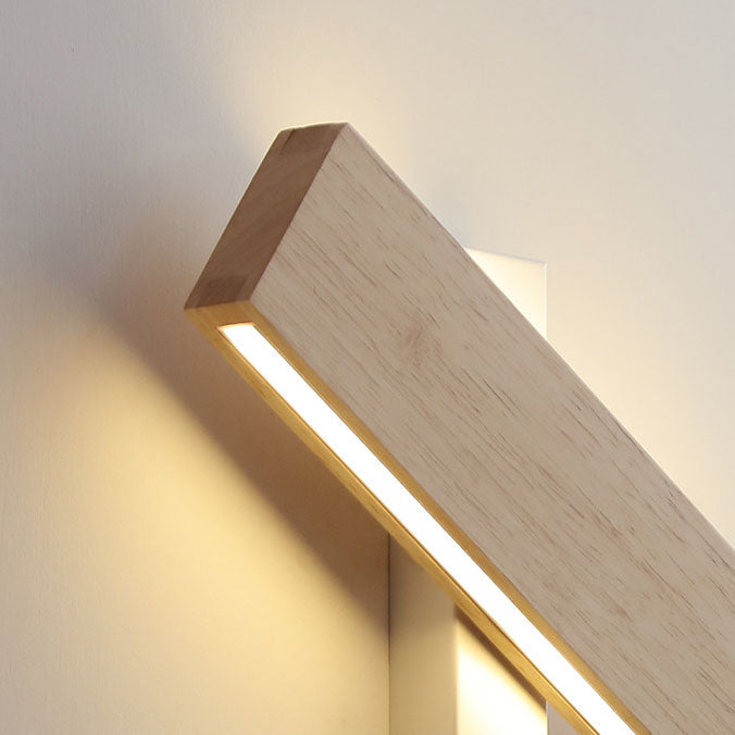 LED Sconce Light 12 Inch Wooden Acrylic Fixture Hallway Bedroom Living Room Hardwired Modern Minimal Décor Ambient Glow 12W 1200 Lumen Inter