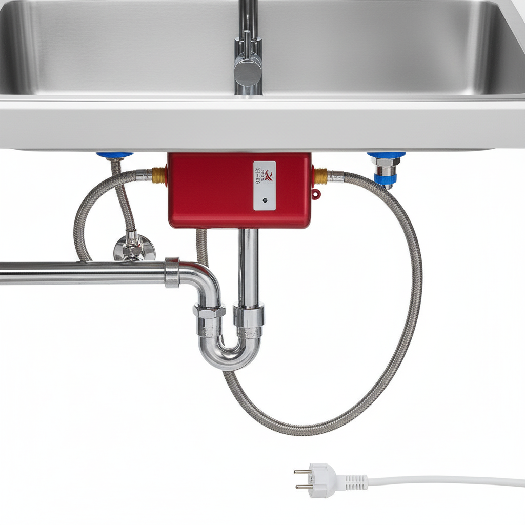 Tankless Electric Water Heater with Digital Temperature Control – Instant Hot Water on Demand for Kitchen, Bathroom & Shower – 3.8kW