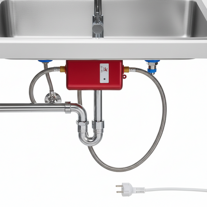 Tankless Electric Water Heater with Digital Temperature Control – Instant Hot Water on Demand for Kitchen, Bathroom & Shower – 3.8kW