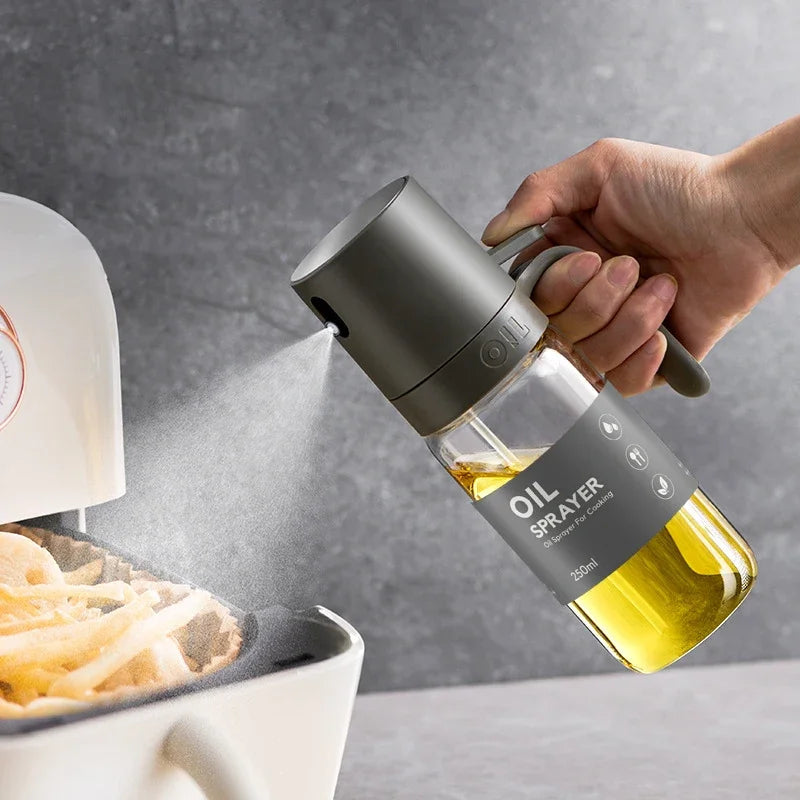 Vaporisateur d'huile en verre résistant à la chaleur 250 ml, outil de cuisine pour friteuse à air, grill, salade et pâtisserie