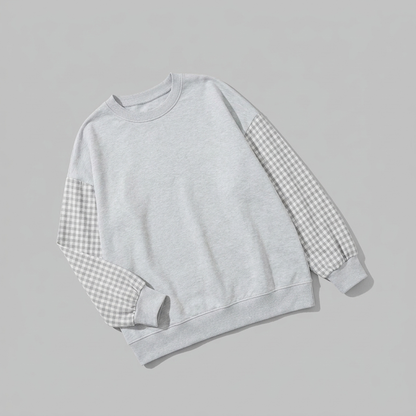 CHECKELLE – Relaxed Patchwork Crew Neck Top