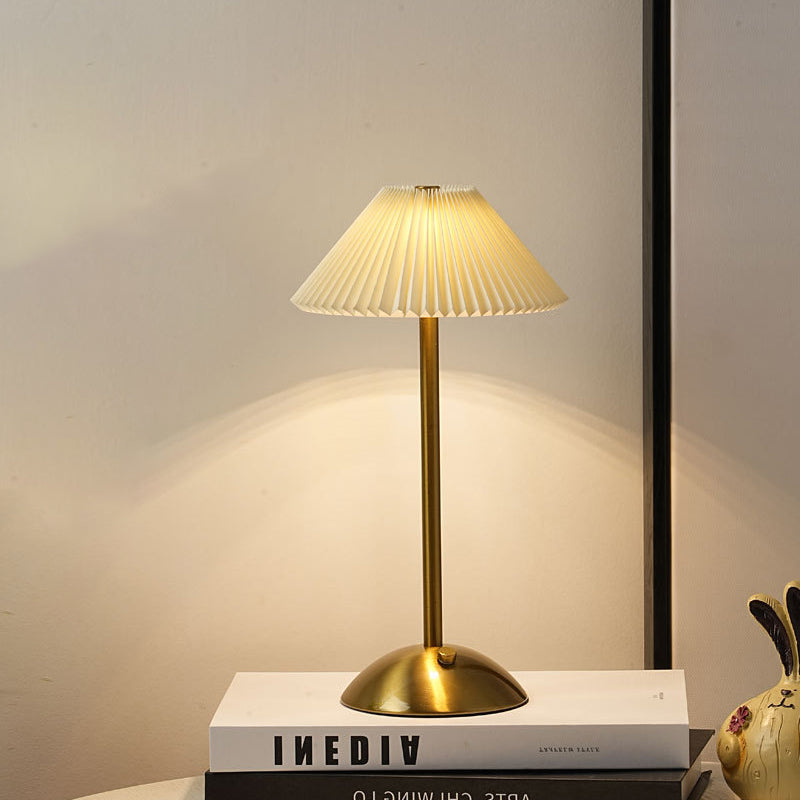 USB Powered Desk Lamp with Fabric Shade – 11.7 Inch Iron Light for Nightstand, Office & Bedroom – E14 Base, Multiple Finishes