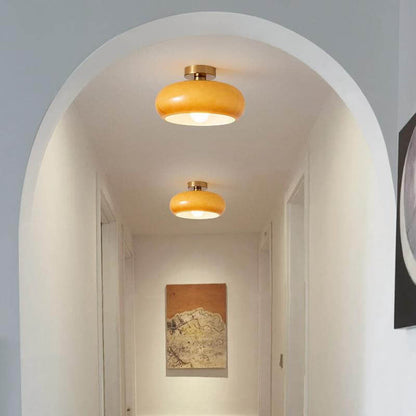 Spherical Glass Ceiling Fixture with Metallic Finish – Contemporary Single-Bulb Lighting for Living Room, Bedroom & Entryway