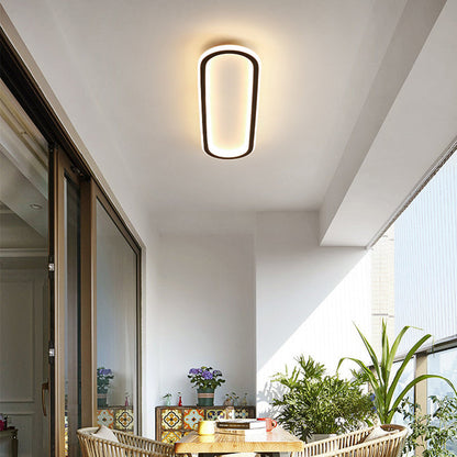 Plafonnier LED encastré ovale extra-plat noir et blanc pour chambre, couloir, entrée, foyer, éclairage contemporain, moderne et minimaliste
