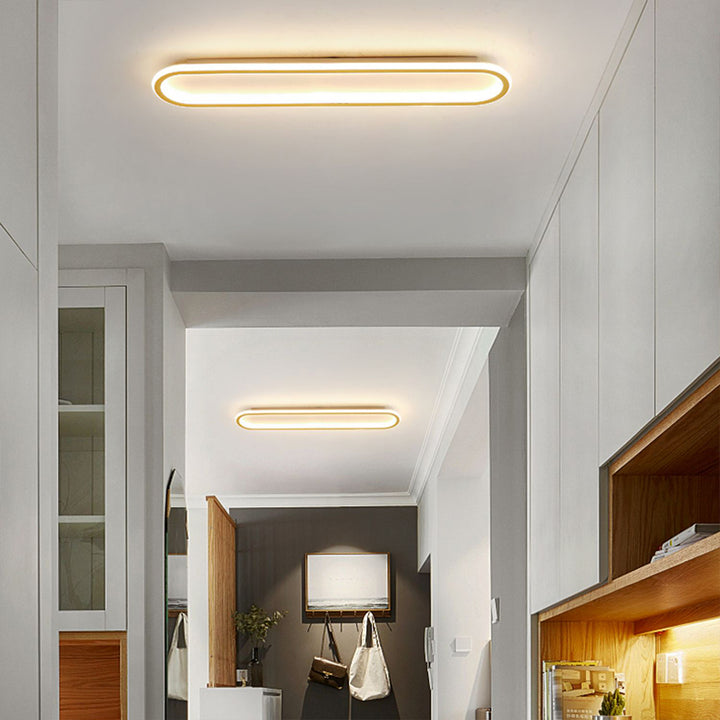 Plafonnier LED ovale extra-plat pour couloir, chambre, salon, cuisine, 12-24 pouces, température de couleur réglable, usage intérieur