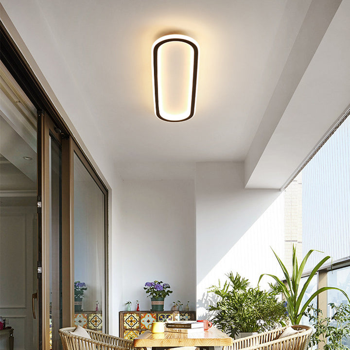 Plafonnier LED ovale extra-plat pour couloir, chambre, salon, cuisine, 12-24 pouces, température de couleur réglable, usage intérieur